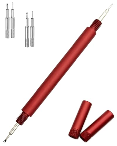 TICFROG バネ棒外し ばね棒外し 替えバネ棒用工具 時計用工具 腕時計時計バンド ベルト 交換 工具 バネ棒外し、替えの針が3本付属しています、ステンレススチールバンド修理工具(キャップ付