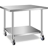 NSF Stainless Steel Prep & Work Table Workstation 36" x 24" Silver Stainless Steel Table Heavy Duty