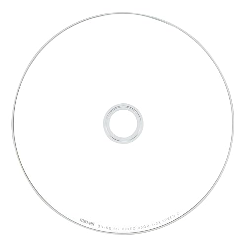 Image of Maxell BD-RE 50 Sheets for Recording BEV25EG.50SPZ, Repeated Recording Type, 25 GB (Single Layer), Terrestrial Digital 180 Minutes, BS Digital 130 Minutes, 4K BS, CS90 Minute Spindle Case, Inkjet