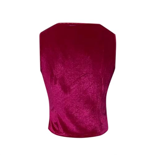 Chaleco rojo unisex XL con botones estilo casual de moda para carnaval 2026 4