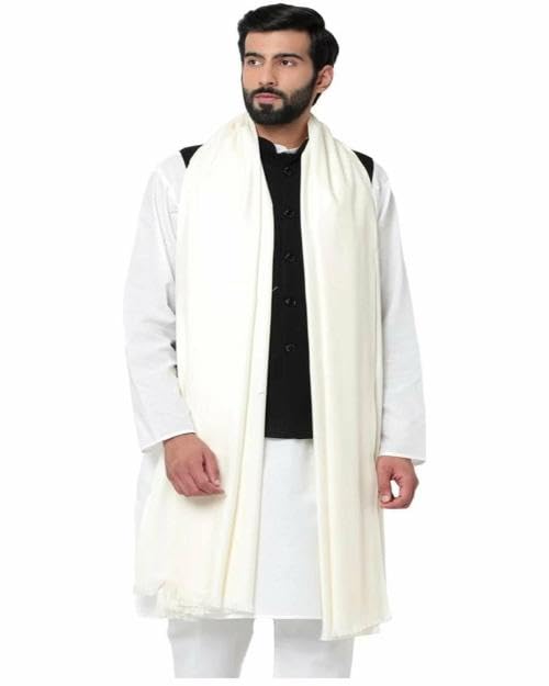 Winter woolen Lohi, Shawl for Men, Traditional Handcrafted Winter Wear, white-picture-48