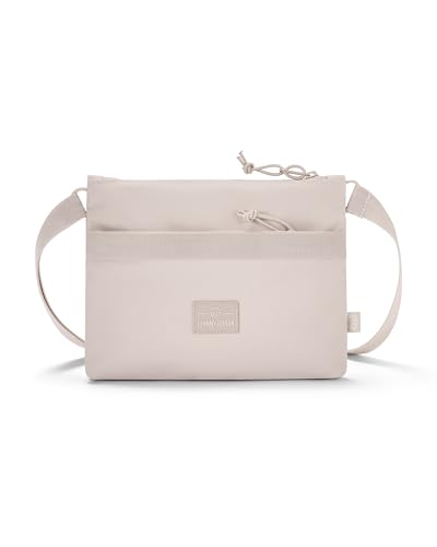 Johnny Urban Umhängetasche Herren & Damen Beige - Drew - Kleine Messenger Bag Zum Umhängen - Flache Sacoche für Stadt, Reise, Konzert, Festival - Wasserabweisend