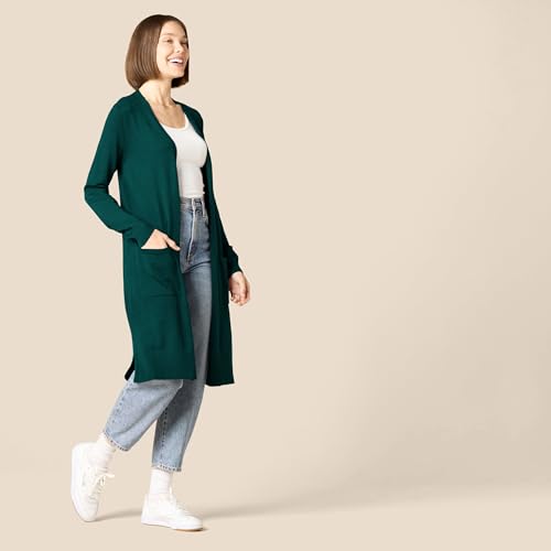 Image of Amazon Essentials Women's Lightweight Longer Length Open-Front Long-Sleeve Cardigan Sweater