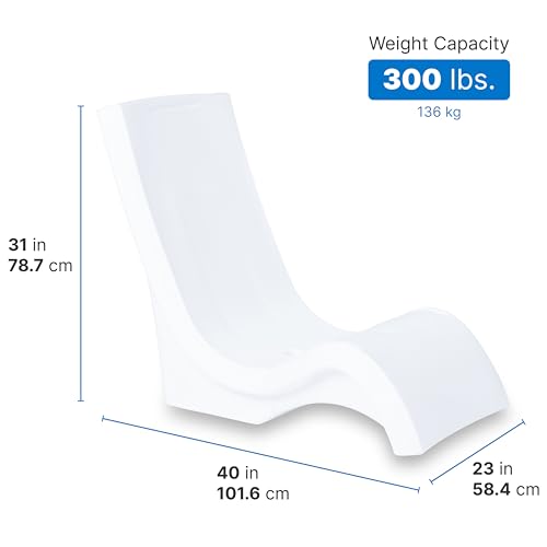 Image of Step2 Vero Pool Chair, Fade-Resistant, Waterproof Patio Furniture for Sun Shelf, Use in Pools up to 9-Inches of Water, Weighted, White