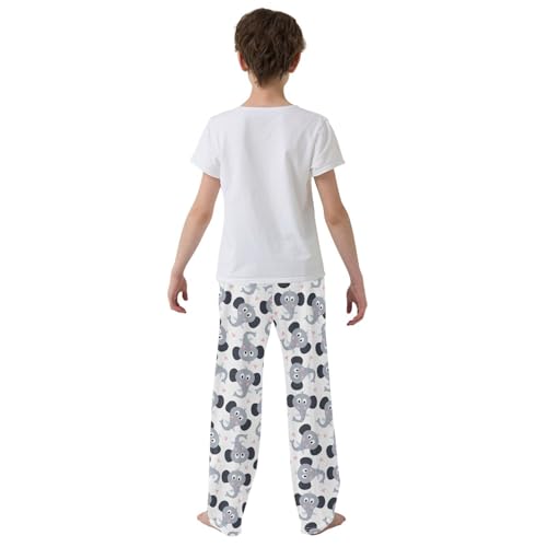 Elephant Love Boys Long Pants Soft Trousers Elastic Waist Kids Lounge Bottoms with Pockets S-XL3