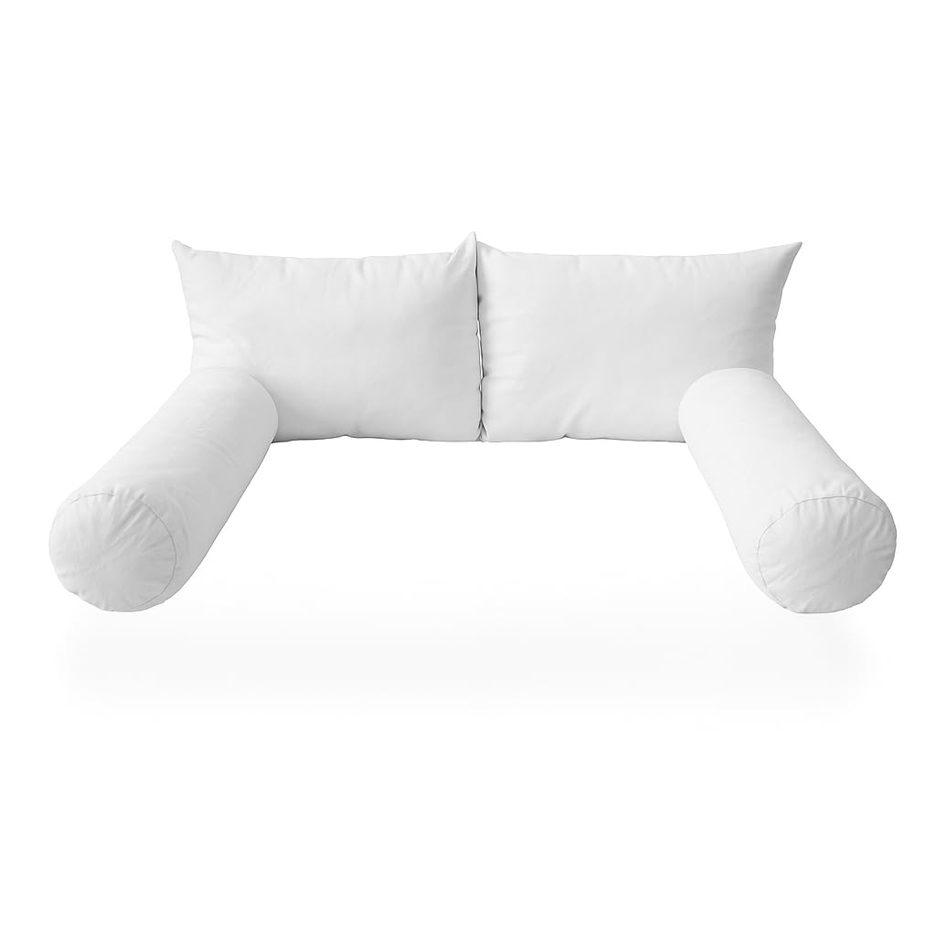 Prolinemax Style 2 Twin Size Pillow & Bolster Cushion Polyester Fiberfill Inserts for Outdoor Indoor Daybed Porch Swing Bed | Insert ONLY |