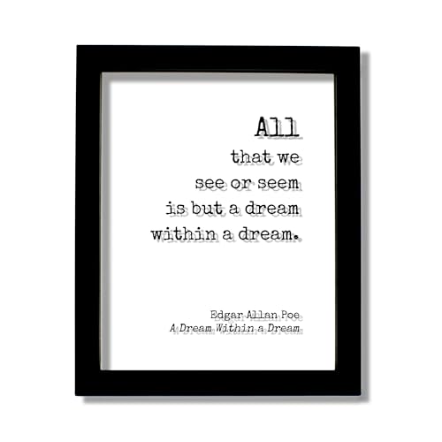 Edgar Allan Poe - All that we see or seem is but a dream within a dream - Floating Quote - Poem Poetry - Modern Minimalist - Gothic