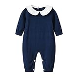 Auro Mesa Baby & Little Boy Girl Peter Pan Collar Knit Sweater Romper Outfit Clothes Twin Baby Clothing Jumpsuit Boutique 0-18M