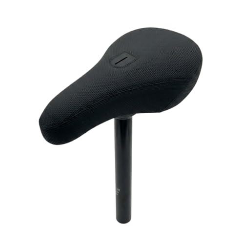 BMX Seat - Comfortable Padded Bike Saddle with Memory Foam - Compatible with Pivotal Style Posts - Bicycle Seat for Freestyle Street Dirt Jumper and Park (Saddle + 25.4mm x 200mm Post)