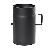 zugbegrenzer upmann z4 Rauchrohr - 25 cm Ø 130 mm - Ofenrohr 25 cm mit Drosselklappe Schwarz