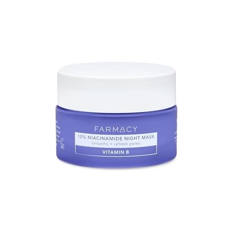 Farmacy Niacinamide Overnight Face Mask - Pore Refining Facial Mask with 10% Niacinamide - Replenishes Moisture Barrier with 3% Panthenol + Blueberry Seed Oil for Soft, Supple Skin (25ml) Cover
