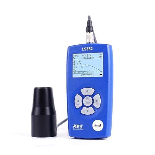 Linshang LS332 Professional Luminance Meter with 1,000,000 cd/m² Range, 10mm/20mm Interchangeable Probes, Spectral Curve, Flicker Detection for Displays, LED Panels, Mobile Screens