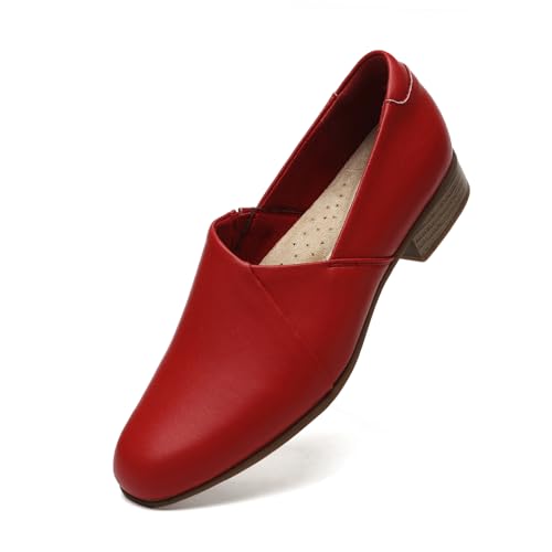 Women's Classic Comfort Dress Shoes Casual Leather Loafers Flats Cute Versatile Slip-Ons Everyday Work Shoes - Image 3