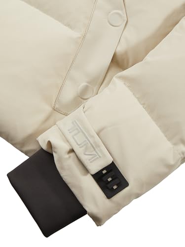 TUMI Women's Down-Filled Quilted Cropped Puffer Coat - Jacquard Collar Coat with Magnetic Closures & Storm Cuffs3