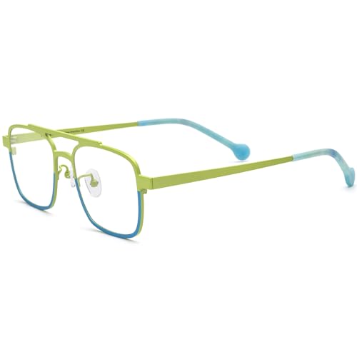 Image of FONEX Colorful Pure Titanium Glasses Frame Men Square Eyeglasses Women Vintage Optical Eyewear F85789