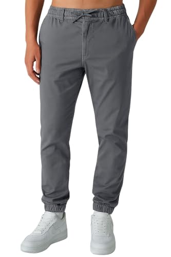 Smith & Solo Chino Hose Herren - Freizeithose Hosen Chinohose Baumwolle Arbeitshosen Männer mit Kordelzug Jogginghose Regul Chinos Lang (Anthrazit, XXL)
