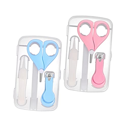 ERINGOGO 2Sets Nail Clipper Kit Professional Nail Grooming Set for Boy Girl Safe Fingernail Scissors with Storage Case Nail Care Supplies