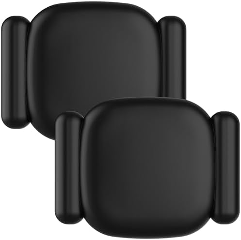 DDJ Magnetic Holder for Tile Life360 Mate (2024) Bluetooth Tracker, Waterproof Scratch-Resistant Silicone Case, Dual Mounting with Magnetic and 3M Adhesive, Black, 2 Pack