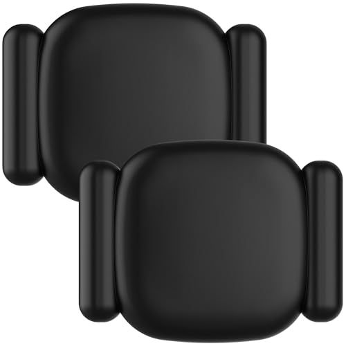 DDJ Magnetic Holder for Tile Life360 Mate (2024) Bluetooth Tracker, Waterproof Scratch-Resistant Silicone Case, Dual Mounting with Magnetic and 3M Adhesive, Black, 2 Pack