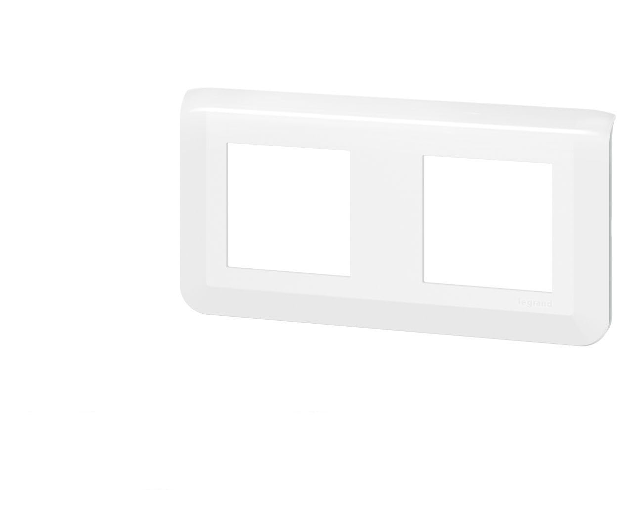 Legrand 078804L Mosaic - Placa de acabado horizontal para 2x2 módulo, color blanco