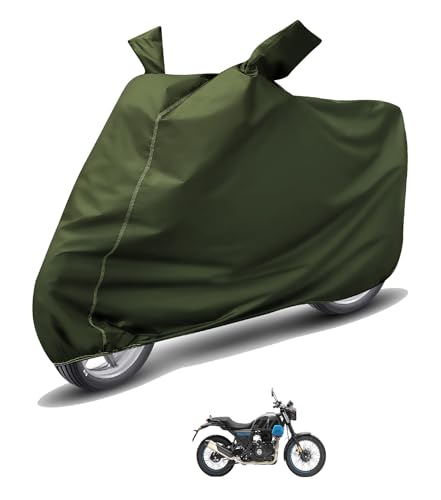Image of Auto Hub Waterproof Bike Cover Compatible with RE Scram 411 Dustproof, UV Protection Two Wheeler Bike Scram 411 Cover - Green