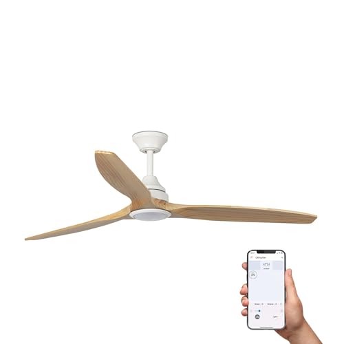 FARO BARCELONA 33727DCSWT - ALO L Ventilador blanco/pino Wall Control SWT TUYA