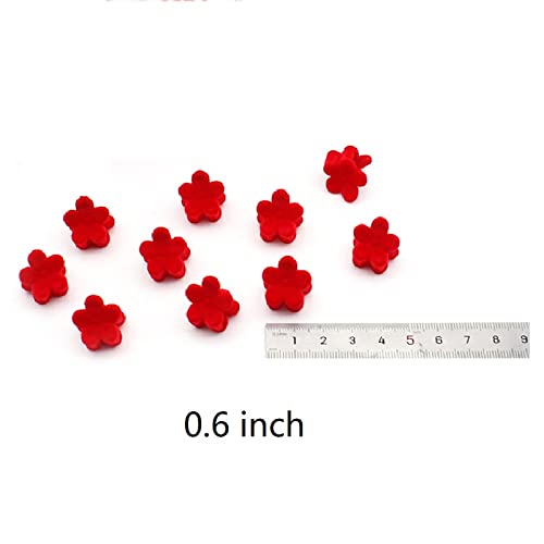 Miniatura 4 de 30 pinzas de terciopelo rojo para el cabello, con forma de corazón, flor, flequillo, pinzas pequeñas para el cabello, pinzas de plástico
