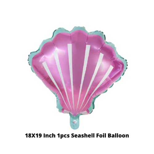 Image of Party Decorz Seashell Foil Balloon Medium Size (18X19 Inch,1 pcs) Ocean Animal Theme Birthday /Party Foil Balloon For Children Birthday Party Decoration