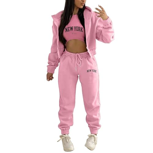 Survêtement à capuche pour femme ensemble de jogging et yoga veste et pantalon