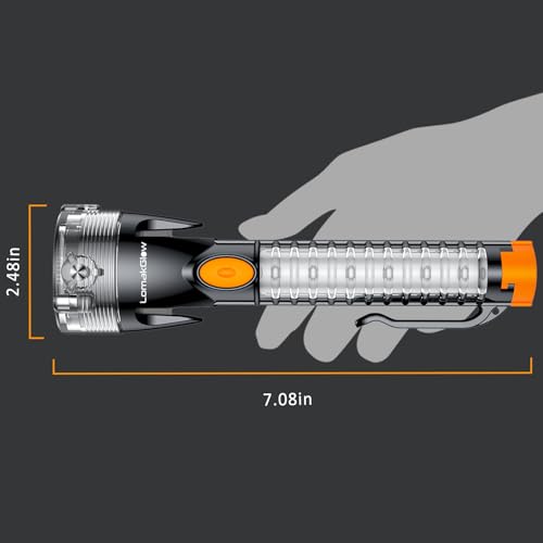 Image of Multifunctional Car Safety Flashlight - Emergency Escape Tool with Window Breaker, Seatbelt Cutter, 3 Light Modes & Magnetic Base for Roadside Safety, Camping & Home Use
