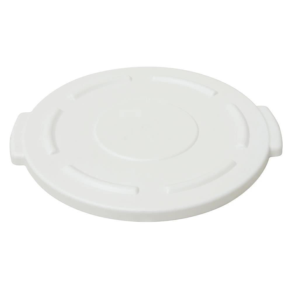 White Plastic Flat Lid for 10 gal Trash Receptacles - 15 3/5"Dia x 1"H by HUBERT – Plastic, White, Model GL100201
