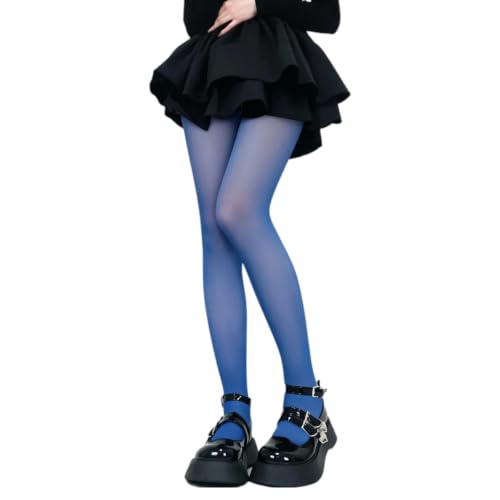 Image of Benefeet Sox Womens Girls Blue Sheer Tights Sexy Nylon Soft Pantyhose Cute Gradient Lolita Tights Mesh High Waist Stockings Cosplay Party Tights Halloween Gothic Gifts, Light Blue Gradient