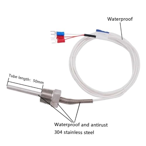Sonda de sensor de temperatura PT100 03 impermeable con rosca fija de acero inoxidable 4