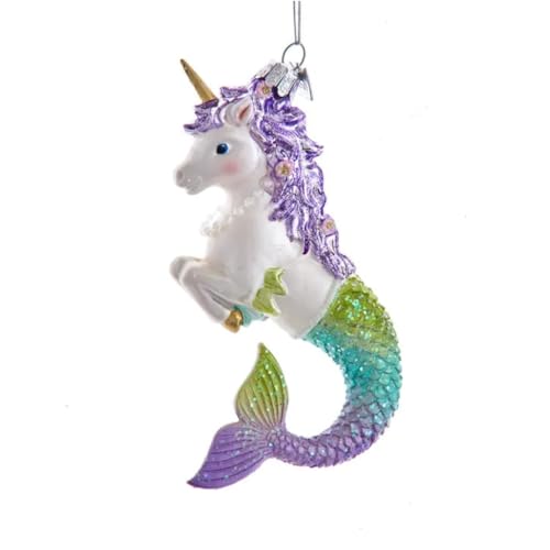 Kurt Adler Noble Gems 5.5-Inch Mercorn Ornament – Glass Unicorn
