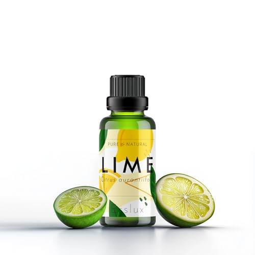 Image of Esslux Lime Essential Oil for Clearer Skin (90ml) - Pure, Therapeutic Grade Lime Oil - Perfect for Aromatherapy, Uplifted Moods & Sharper Focus - Use in Diffuser or on Skin