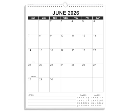 2026-2027 Wall Calendar - Runs from July 2026 until December 2027, Hanging Wall Calendar 2026-2027 for Easy Organizing, Vertical Calendar, 8.5" x 11", Black