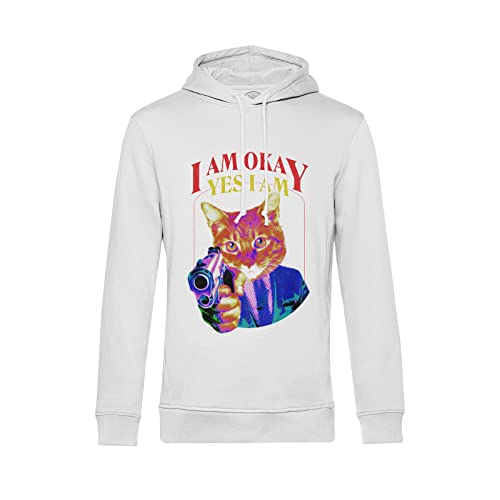 Sweat à capuche chat pistolet au style vintage et humour décalé