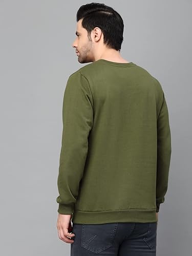 Image of Rigo Fleece Printed Round Neck Sweatshirt for Men | Full Sleeves Sweatshirt for Men | Casual Wear & Stylish Sweatshirts for Men