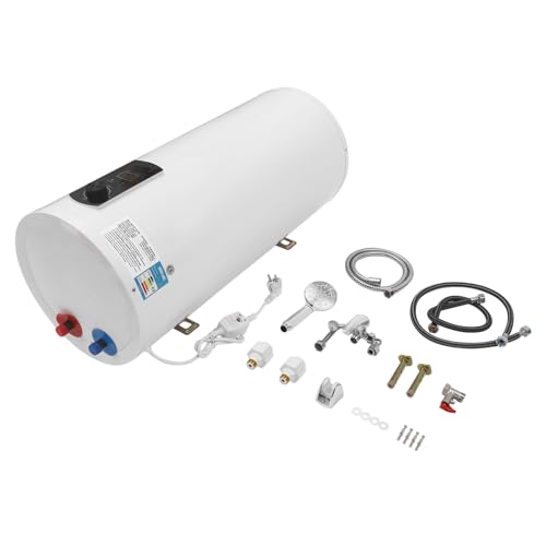 Elektrischer 80L/100L Speicher-Wassererhitzer, Boiler, elektrischer Durchlauferhitzer, Wasserboiler, wandmontierter Boiler, LED-Bildschirm mit Handbrause.100L(Tatsächliche Wasserkapazität: 60L)
