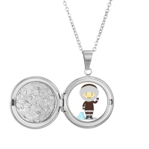 Collier médaillon Cold Greenland style dessin animé pour anniversaire