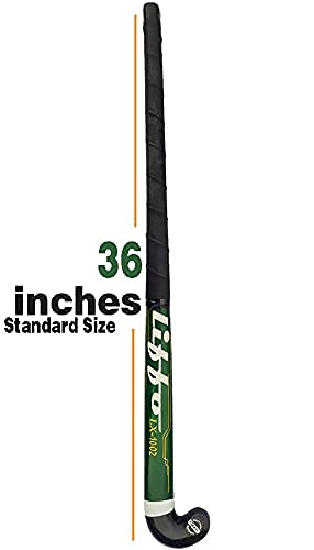 Liffo® Solid Wooden Hockey Sticks for Men and Women Practice and Beginner Level (Green-Hockey)