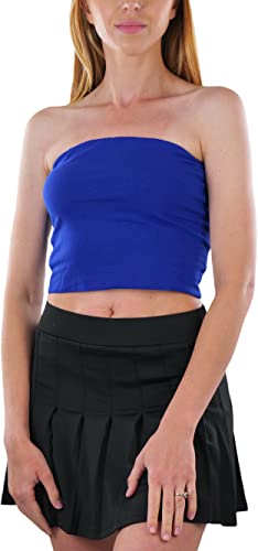 Image of ToBeInStyle Women's Cotton-Spandex Blend Stretchy Tube Top