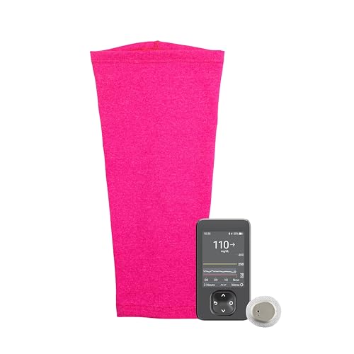 Image of Spoonie Threads NEON PINK Unisex Ultra Support Sleeve 2-Pack, PICC Line Cover, Continuous Glucose, Insulin Monitoring, Infusion, Soft and Sweat-Wicking Arm Band MEDIUM