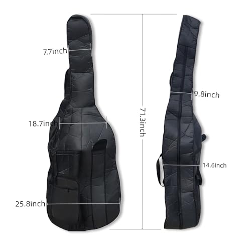 YoungMonic 3/4 Upright Double Bass Bag - Thick Padding and Durable Oxford Cloth for String Double Bass, Protecting Your Instrument (01)