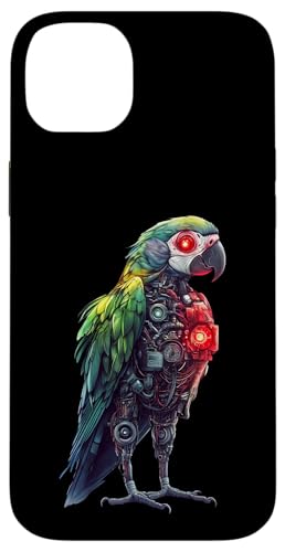 �ʔ����I�E�����{�b�g�������D�ƃT�C�{�[�O�I�E�����{�b�g Robot Parrot Lover Cyborg AI �X�}�z�P�[�X iPhone 14 Plus �p