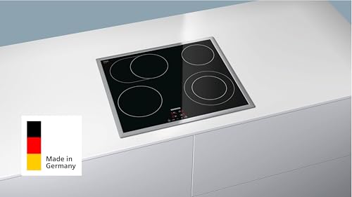 Steklokeramična kuhalna plošča Siemens ET645HN17E iQ300, 60 cm, Made in Germany, ploščati dizajn, preklopna cona praženja, touchControl - upravljanje s konico prsta, dvokrožna cona 21 cm