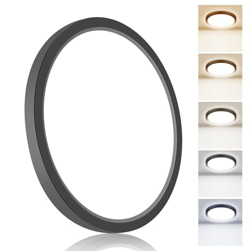 Flush Mount LED Ceiling Light Fixture (15W Black)