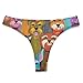 WUXEKZO Womens Cheeky Briefs Panty, Ultra Soft, Polyester Fashion Board Triangle Briefs Bikini Fast Dry Colorful Oil Cute Schnauzer Dogs Art Bikinis