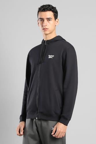 Image of Reebok Men's Full-Zip Hoodie - Soft Fleece Sweatshirt with Adjustable Hood & Front Pockets