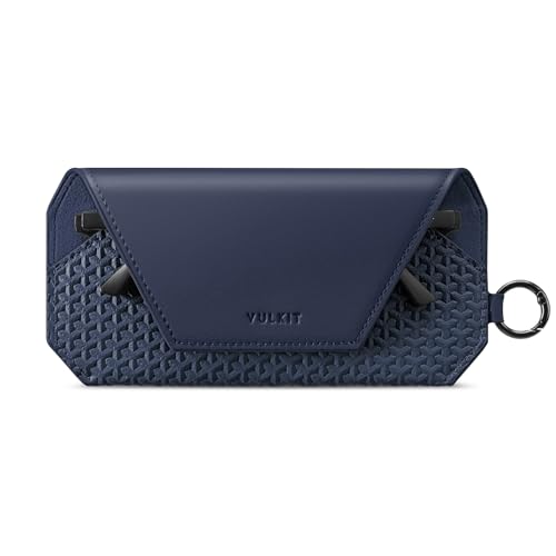 Image of VULKIT Portable Leather Eye Glasses Case for Women & Men, Slim Sunglass Case, Unisex Eyeglass Case
